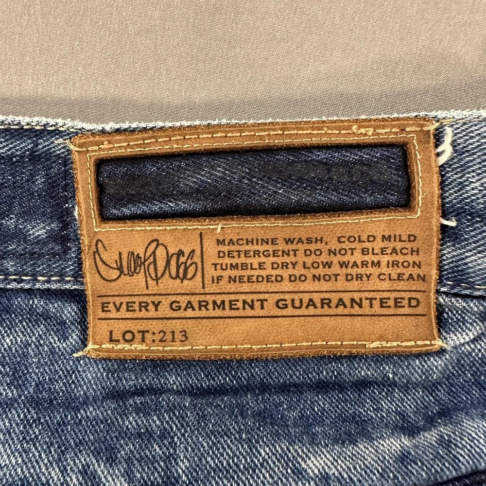 Snoop Dogg Shorts Mens 38 Blue Denim Bermuda Relaxed Fit Embroidered Hip Hop